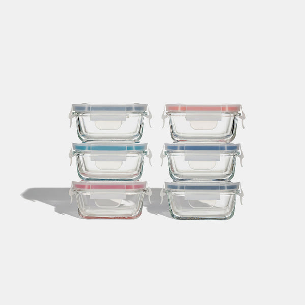 Rectangular Mini Glass Container Set