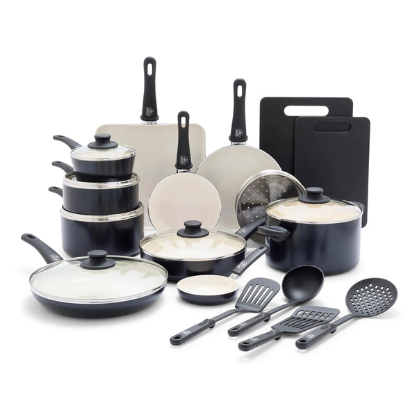 GreenLife 23-Piece Ceramic Nonstick Cookware Set – Black