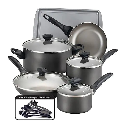 Farberware 15-Piece Nonstick Cookware Set – Pewter