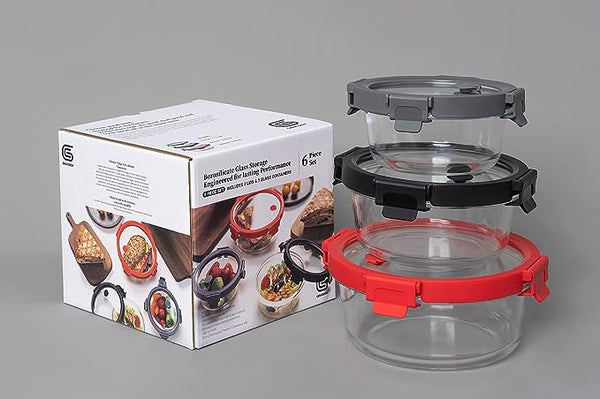 Round Glass Food Storage Containers with Lids