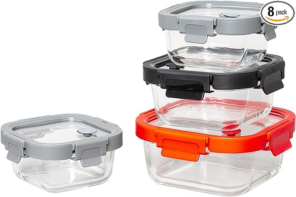 Square Glass Food Storage Containers with Lids