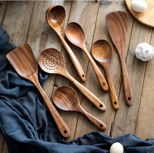 7-Piece Wooden Kitchen Utensil Set