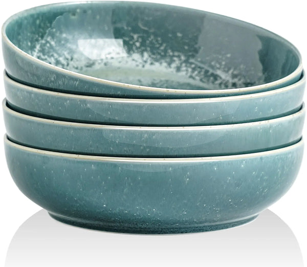 30oz Ceramic Pasta & Salad Bowls – Set of 4